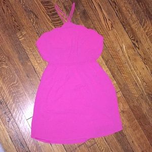 HOT PINK Scalloped Dress